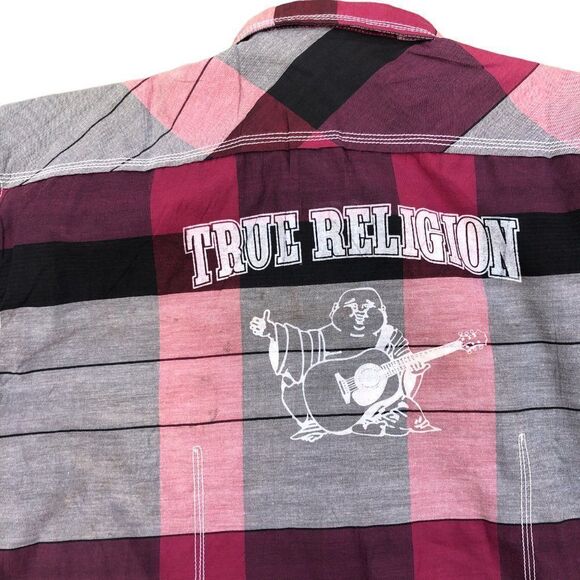 True Religion Shirt XXXL Patterned Button Up T Shirt - Picture 3 of 15